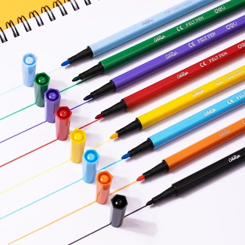 Фломастеры Deli EC156-12 ColoRun 12 цветов, пластиковая туба