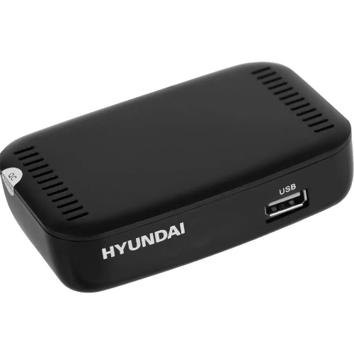 Приставка для цифрового ТВ Hyundai H-DVB460 черный, DVB-T2, DVB-T, DVB-C, HDMI, USB 2.0 х2