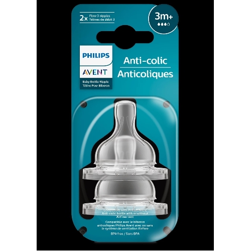 Соска для бутылочки Philips Anti-colic 3+ мес., 2 шт.