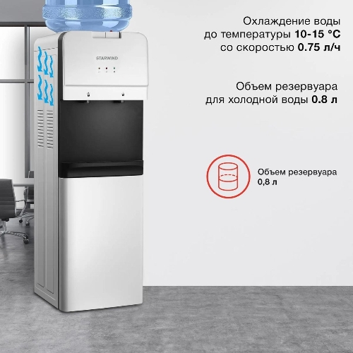 Кулер Starwind SW-1005EW напольный, электронный, белый