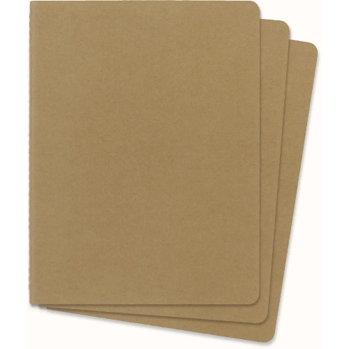 Блокнот Moleskine CAHIER JOURNAL QP423 XLarge 190х250 мм, обложка картон, 120 страниц, нелинованный, бежевый (3 шт)