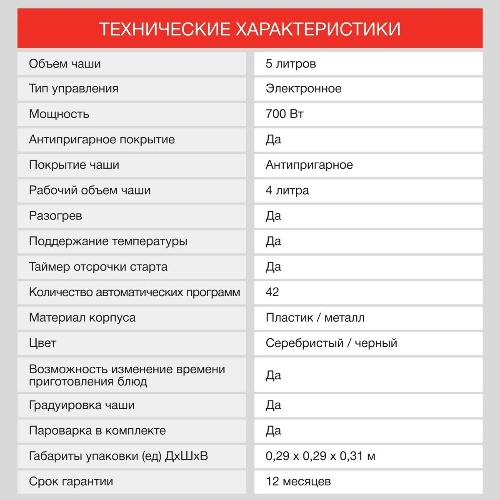 Мультиварка Starwind SMC4201 5л 700Вт серебристый/черный