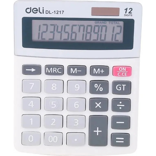 Калькулятор настольный Deli E1217 в ассортименте 12-разр. 1003503