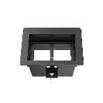 Прямоугольный металлический корпус Wize Pro WRTS-06BOX-B для модульной системы врезного лючка в стол с убирающейся крышкой для установки до 6 модулей-вставок, преустановленная рамка, черный