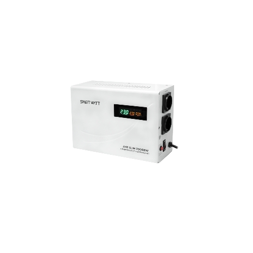 Настенный стабилизатор напряжения SMARTWATT AVR SLIM 2000RW (100W - 260W, 2000VA, 2 кВт, 50 Гц, розеток - 2, LED-дисплей