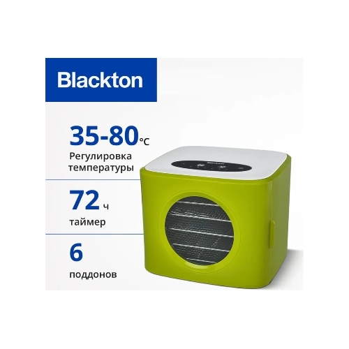 Сушилка для овощей и фруктов Blackton Bt FD1113 зеленый-белый, Мощность 400 Вт, Регулировка температуры 35-80 °С, Таймер 1-72 часа