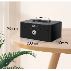 Ящик для денег Deli ET500 90x200x160 черный металл 1.2 кг