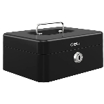 Ящик для денег Deli ET500 90x200x160 черный металл 1.2 кг