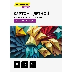 Картон цветной Silwerhof мелованный, 10л. 10цв. A4 Create 240г/м2 папка