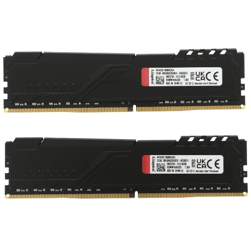 Оперативная память Kingston Fury Beast, DDR4, 64GB (2x32GB), 3200MHz, CL16, DIMM, черный