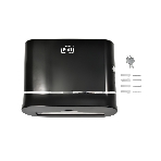 Диспенсер бумажных полотенец Puff 5135Bl, черный, с замком, ABS-пластик