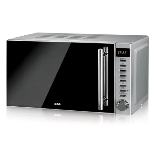 Микроволновая печь BBK 20MWS-721T/BS-M серебристый, 20 л, 700 Вт, переключатели - кнопки, поворотный механизм