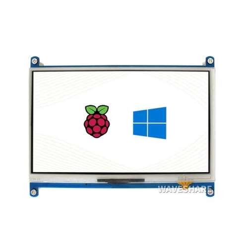Резистивный сенсорный дисплей без корпуса ACD18-RA418 Waveshare 7"; 1024x600 IPS матрица, вход HDMI, питание по USB, для Raspberry Pi 3