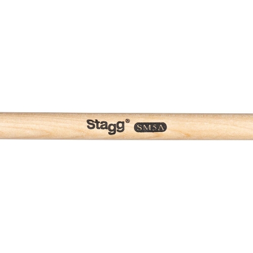 Барабанные палочки STAGG SM5A деревянные, размер 5A, материал клен, 2 шт., подобранная пара по весу, цвету и звучанию, размеры (в упаковке) 410х20х20 мм, вес (в упаковке) 0,1 кг
