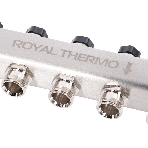 Коллектор Royal Thermo нерж. в сборе универсальный 1" ВР-3/4" НР с автомат. воздухоотвод-ми 5 вых.