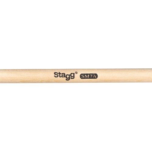 Барабанные палочки STAGG SM7A деревянные, размер 7A, материал клен, 2 шт., подобранная пара по весу, цвету и звучанию, размеры (в упаковке) 420х20х20 мм, вес (в упаковке) 0,1 кг