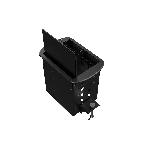 Прямоугольный металлический корпус Wize Pro WRTS-M-4CBOX-B серия M, для модульной системы врезного лючка в стол с убирающейся крышкой для установки до 4 модулей-вставок серии М, черный