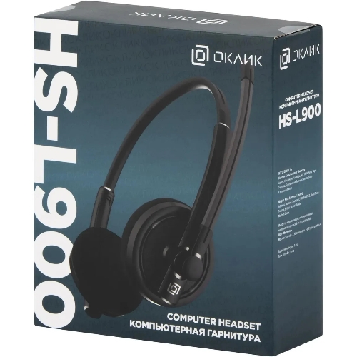 Наушники с микрофоном Oklick/Оклик HS-L900 черный 1.8м накладные оголовье