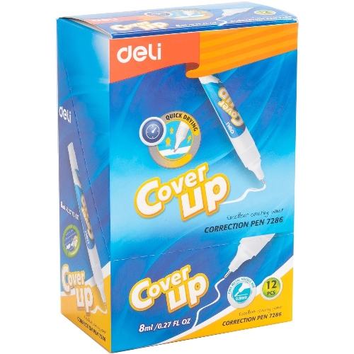 Ручка корректор Deli E7286 шариковый белый 8мл