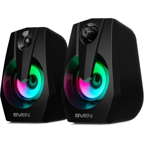 Акустическая система SVEN 370 2.0 черные (2x2W, USB, RGb подсветка)