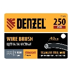 Щетка зачистная Denzel 3-х рядная, прямая проволока из нержавеющей стали с деревянной ручкой, EFP