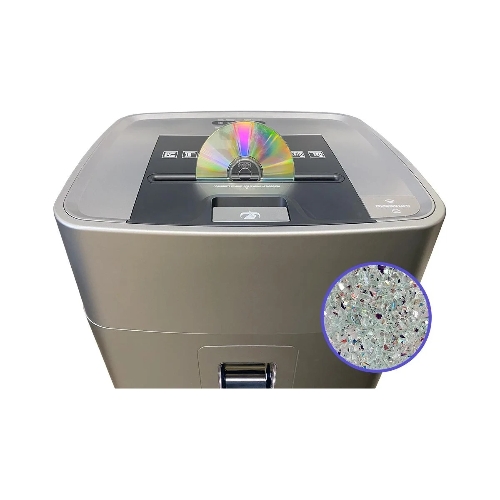 Шредер Office Kit SA375 серый/черный с автоподачей (секр.P-4) фрагменты 375лист. 42лтр. скрепки скобы пл.карты CD