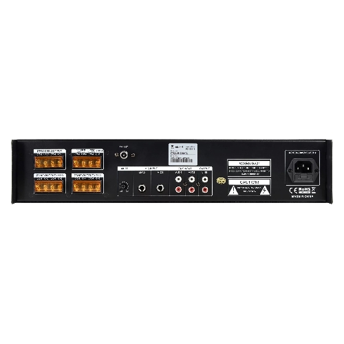 Микшер-усилитель Intrend ITMXAMP-350MTZ зональный, 5 зон. MP3, FM-тюнер, USB, Bluetooth, 3хMic/2хLine входы, 1хLine выход, 350 Вт, 4-16 Ом/100V, IR-пульт в комплекте
