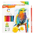 Карандаши цветные Deli EC00220 Color Emotion, трехгранный профиль, липа, 24 цвета, коробка с европодвесом (24шт)