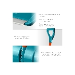 Снеговая лопата Grinda PROLine FIBER-400 400 мм пластиковая с алюминиевой планкой, особопрочный легкий черенок из фибергласса, V-ручка
