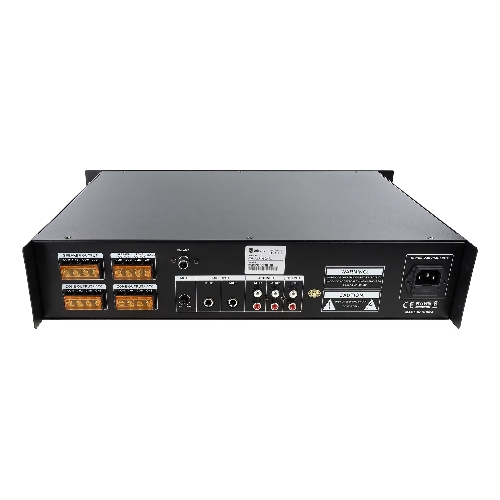 Микшер-усилитель Intrend ITMXAMP-350MTZ зональный, 5 зон. MP3, FM-тюнер, USB, Bluetooth, 3хMic/2хLine входы, 1хLine выход, 350 Вт, 4-16 Ом/100V, IR-пульт в комплекте
