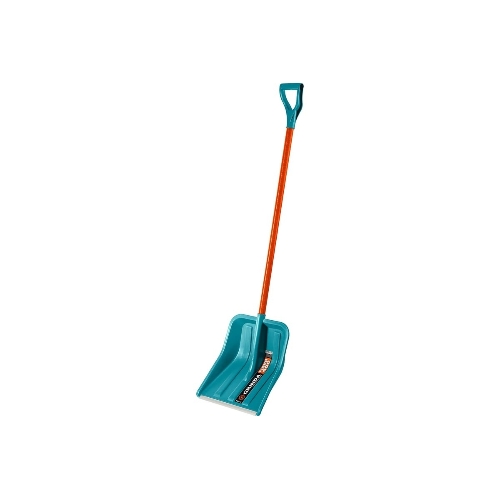 Снеговая лопата Grinda PROLine FIBER-400 400 мм пластиковая с алюминиевой планкой, особопрочный легкий черенок из фибергласса, V-ручка