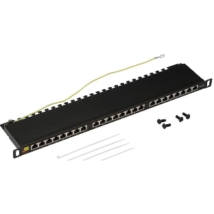 Патч-панель Lanmaster LAN-PPC24S6 19" 0.5U 24xRJ45 кат.5E STP