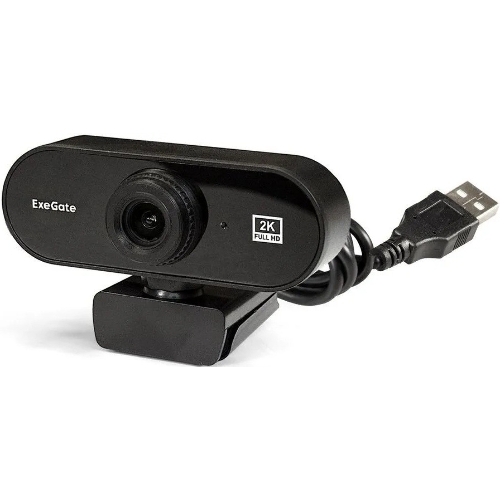 Веб-камера ExeGate Stream C940 2560x1440, 30 кадр/с, USB Type-A, микрофон (шумоподавление), универсальное крепление, штатив в комплекте