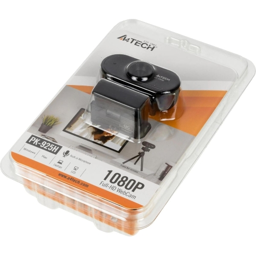 Веб-камера A4Tech PK-925H 1920x1080, 30 кадр/с, USB Type-A, микрофон, универсальное крепление