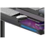 Стол компьютерный Cactus CS-EGD-BK-LED столешница закаленное стекло, черный, каркас черный