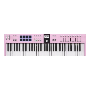 Клавиатура MIDI 231535 Arturia KeyLab Essential 61 mk3 Rose Quartz 61 клавиша, LCD дисплей, 9 энкодеров, 8 пэдов, 9 фейдеров, 12 кнопок управления, колеса высоты тона и модуляции, 1/4" Jack вход для педали, MIDI выход, Type-C