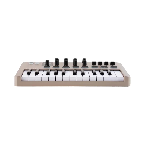 Клавиатура MIDI 231508 Arturia MiniLAB 3 Champagne 25 клавиш, 8 энкодеров, 8 RGb пэдов, 8 фейдеров, дисплей, сенсорные регуляторы Pitch/Modulation, MIDI-выход, 1/4" Jack вход педали, режим Chord, арпеджиатор, USB-C