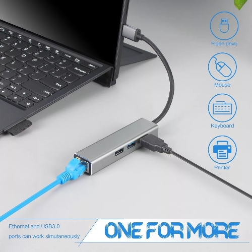 USB-концентратор VCOM DH311A USB Type-C, RJ-45/USB 3.0, USB