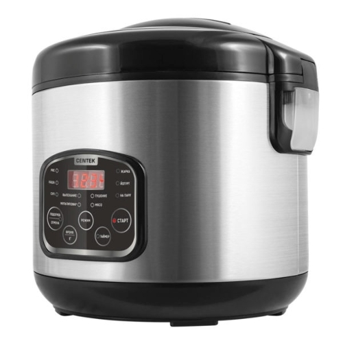Мультиварка Centek CT-1490 (сталь)скороварка,1000Вт; 5.0л, 8 программ, ненагр крышка, а/п покр(4)