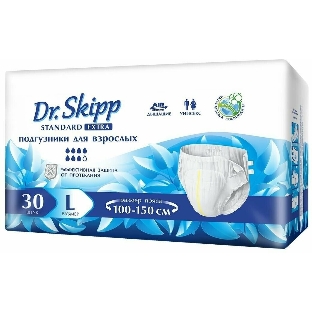 Подгузники для взрослых Dr.Skipp Standard Extra р-р L, 30 шт., 8132