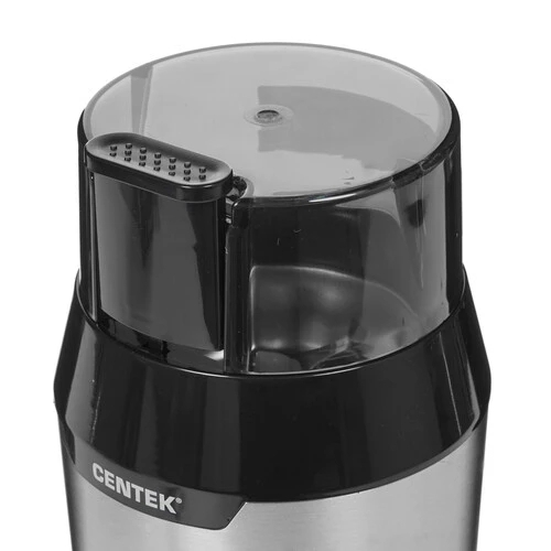 Кофемолка Centek CT-1362 (сталь) 200Вт, 60гр, стальн стакан, стальн чаша, прозрачная крышка