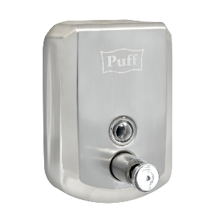 Дозатор для жидкого мыла из нерж. стали Puff-8705 хром, 500 мл, 17х12х12 см с ключом