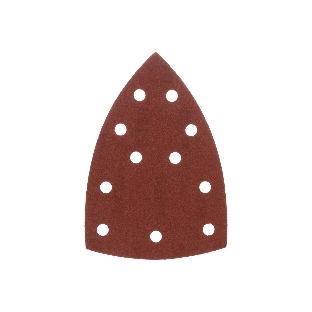 Треугольник абразивный Denzel на ворc. подложке под "липучку", перф., P 180, 150х150х100 мм, 5 шт.