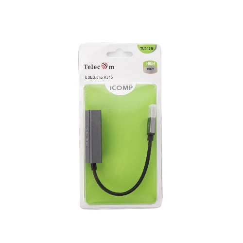 Кабель-переходник USB 3.0 (Am) --> LAN RJ-45 Ethernet 1000 Mbps, Aluminum Shell,Telecom TU312M