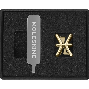 Шильд-символ Moleskine Zodiac Рыбы, металл, золотистый, коробка с европодвесом, PINPISCESGOLD