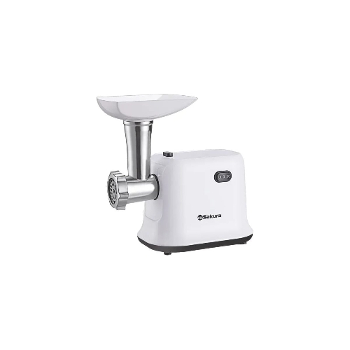 Мясорубка электрическая Sakura SA-6420W белый, 1500 Вт, 1.2 кг/мин, реверс, защита от перегрузки, насадки - 1