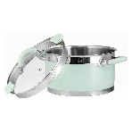 Кастрюля Lara LR02-543 MINT 22x12 см, 4,4 л, носик, индукционное дно, крышка с бортом, полипропилен, силикон, нержавеющая сталь