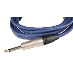 Кабель гитарный FORCE FGC-09/3 BL1/4" TS Jack - 1/4" TS Jack, высококачественный, малошумящий с проводниками из безкислородной меди OFC, диаметр 6 мм, профессиональные металлические разъемы, длина 3 м, цвет синий
