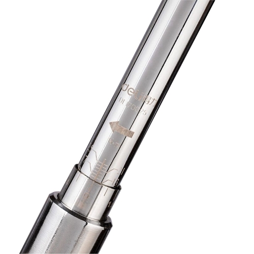 Динамометрический ключ предельный Deli DL1700255-25Нм, 3/8";, головка Cr-Mo, 72 зуба, точность +/- 3%, противоскользящая рукоятка, кейс
