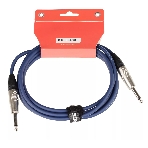 Кабель гитарный FORCE FGC-09/3 BL1/4" TS Jack - 1/4" TS Jack, высококачественный, малошумящий с проводниками из безкислородной меди OFC, диаметр 6 мм, профессиональные металлические разъемы, длина 3 м, цвет синий
